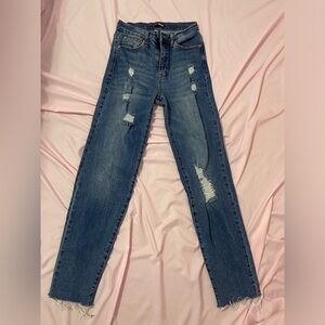 womens dark wash straight leg jeans